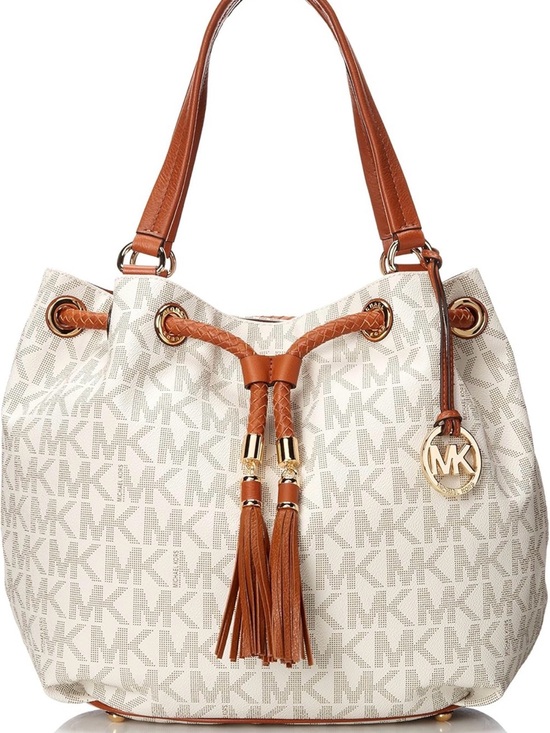 Michael Kors Handbags - Michael Kors Handbag Jet Set Item Large Signature Tote Vanilla